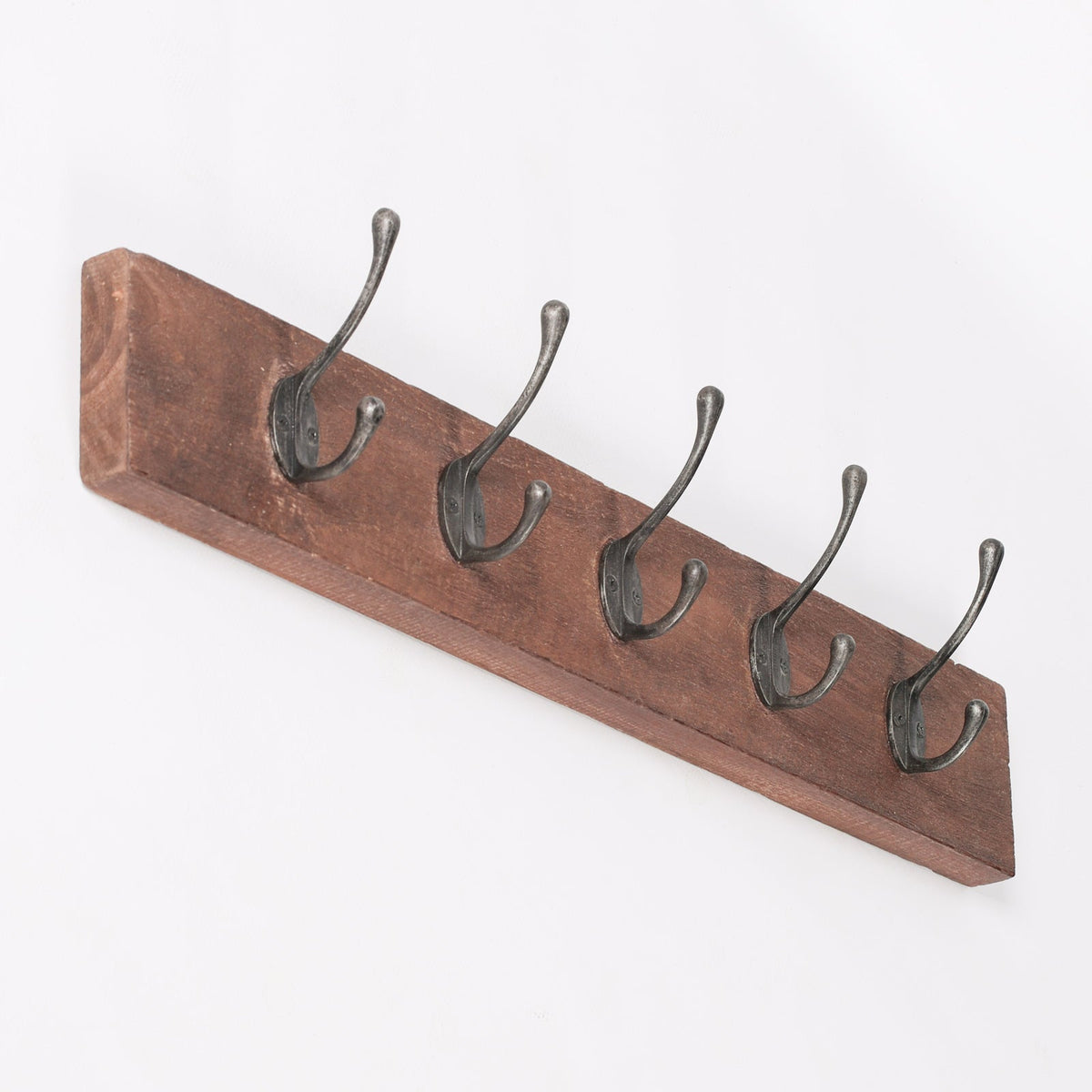 Mango Wood and Cast Iron 5-Hook Wall Coat Rack 70cm Coat rack CasaFenix