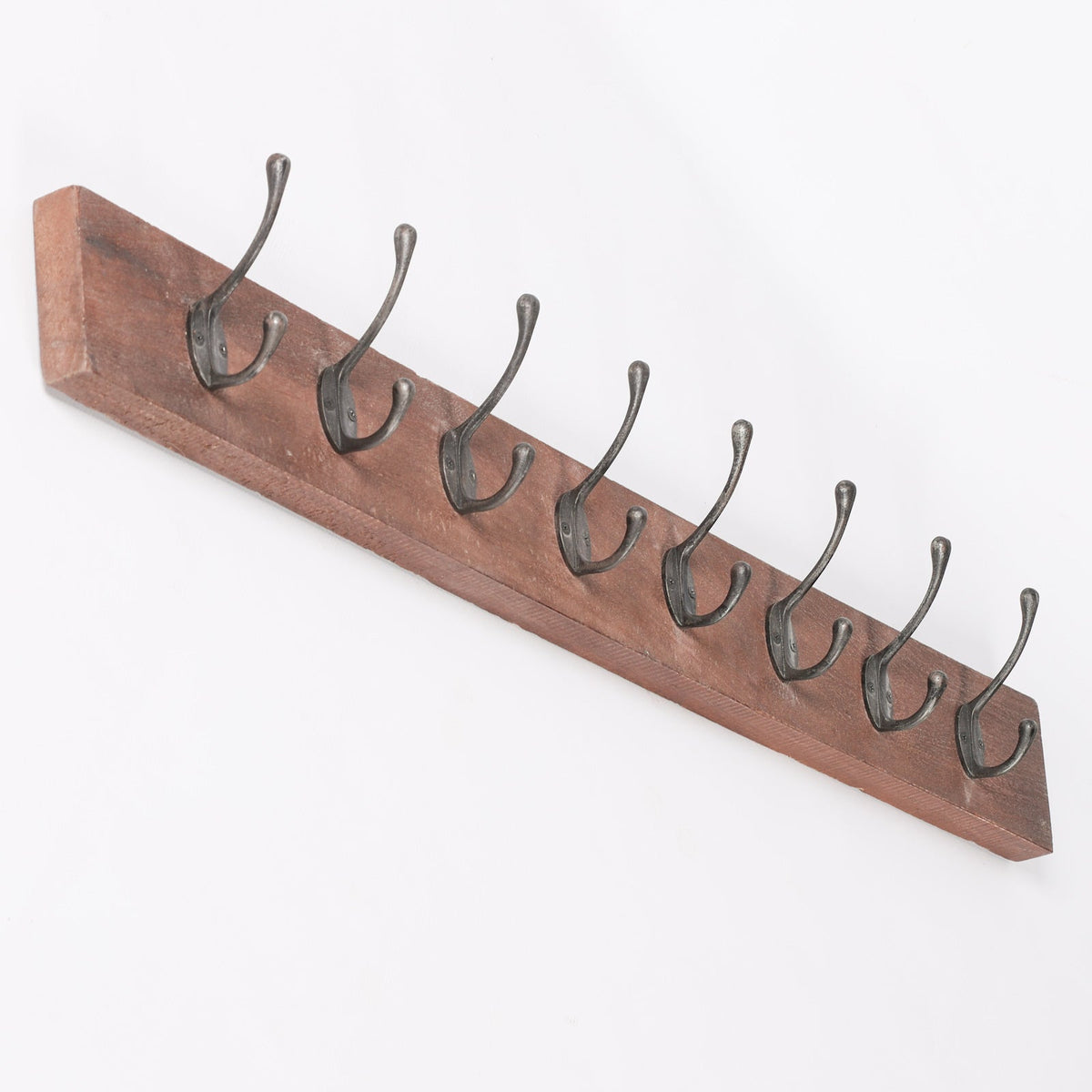 Mango Wood and Cast Iron 8-Hook Wall Coat Rack 100cm Coat rack CasaFenix