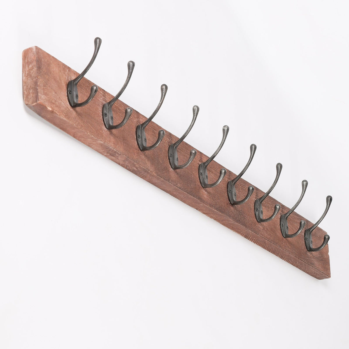 Mango Wood and Cast Iron 9-Hook Wall Coat Rack 110cm Coat rack CasaFenix