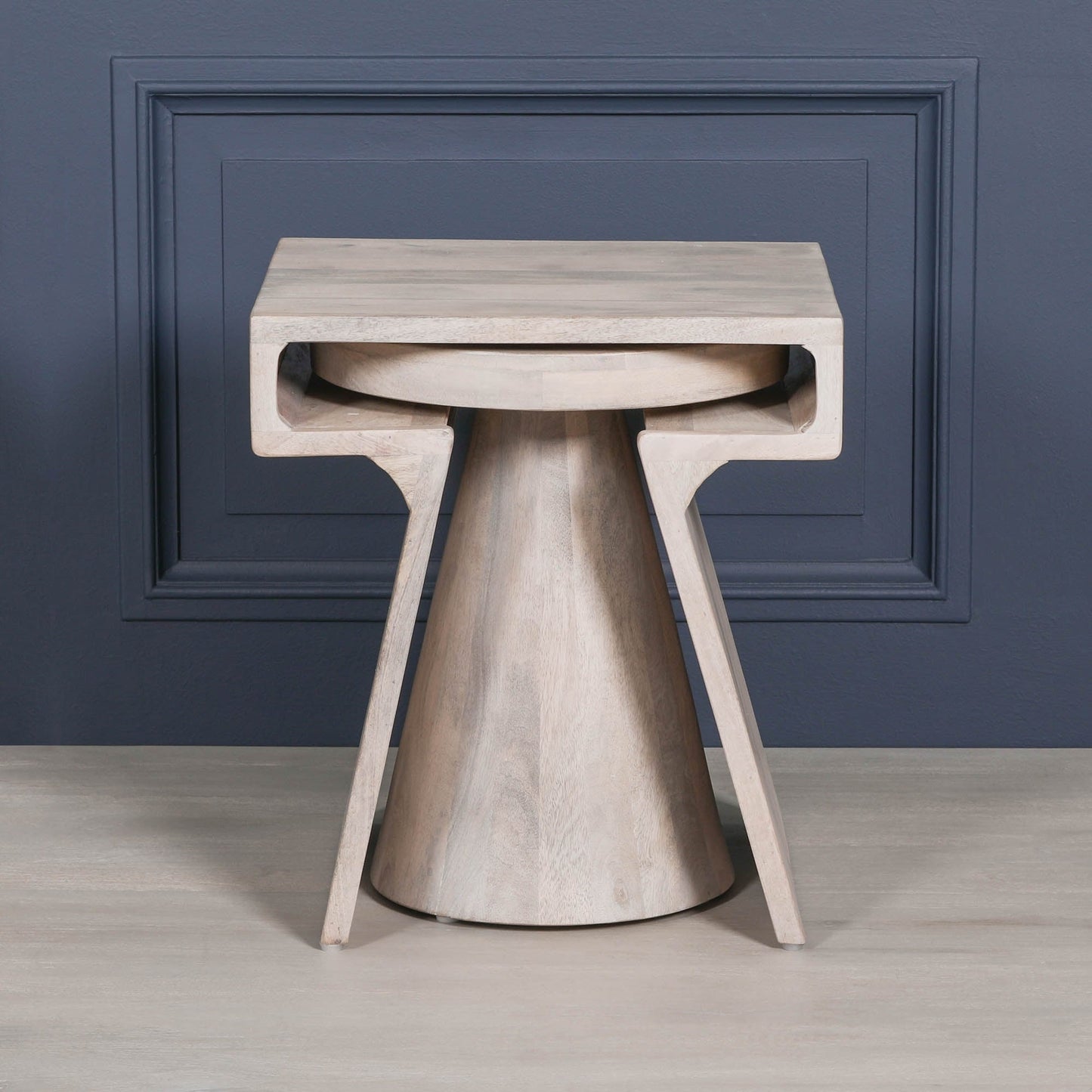 Blanchie Wooden Nesting Side Occasional Table  CasaFenix