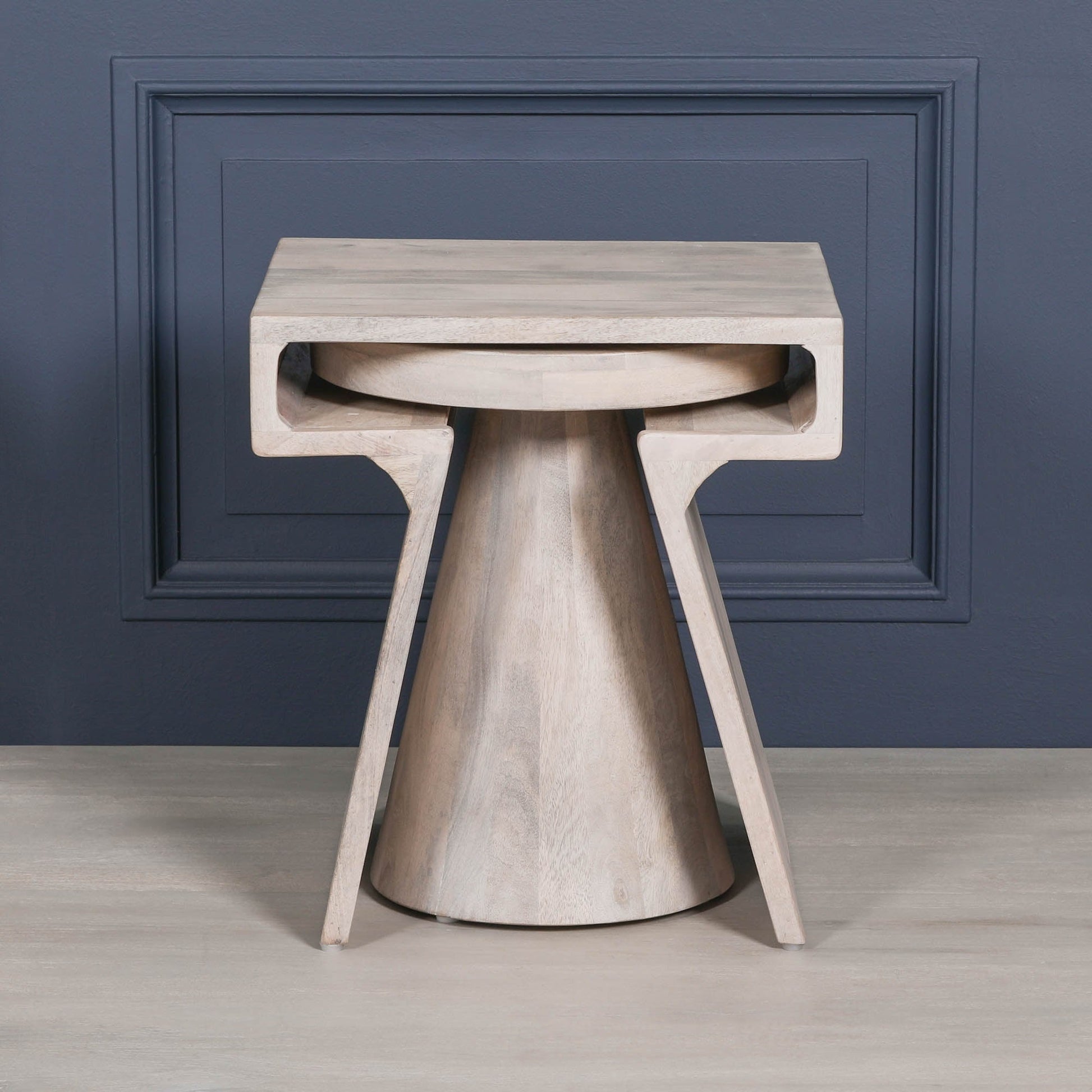 Blanchie Wooden Nesting Side Occasional Table  CasaFenix