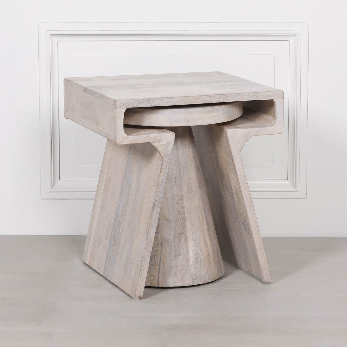 Blanchie Wooden Nesting Side Occasional Table  CasaFenix