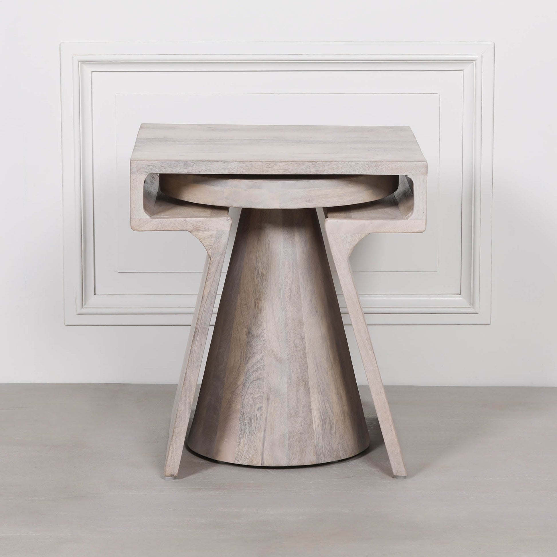 Blanchie Wooden Nesting Side Occasional Table  CasaFenix