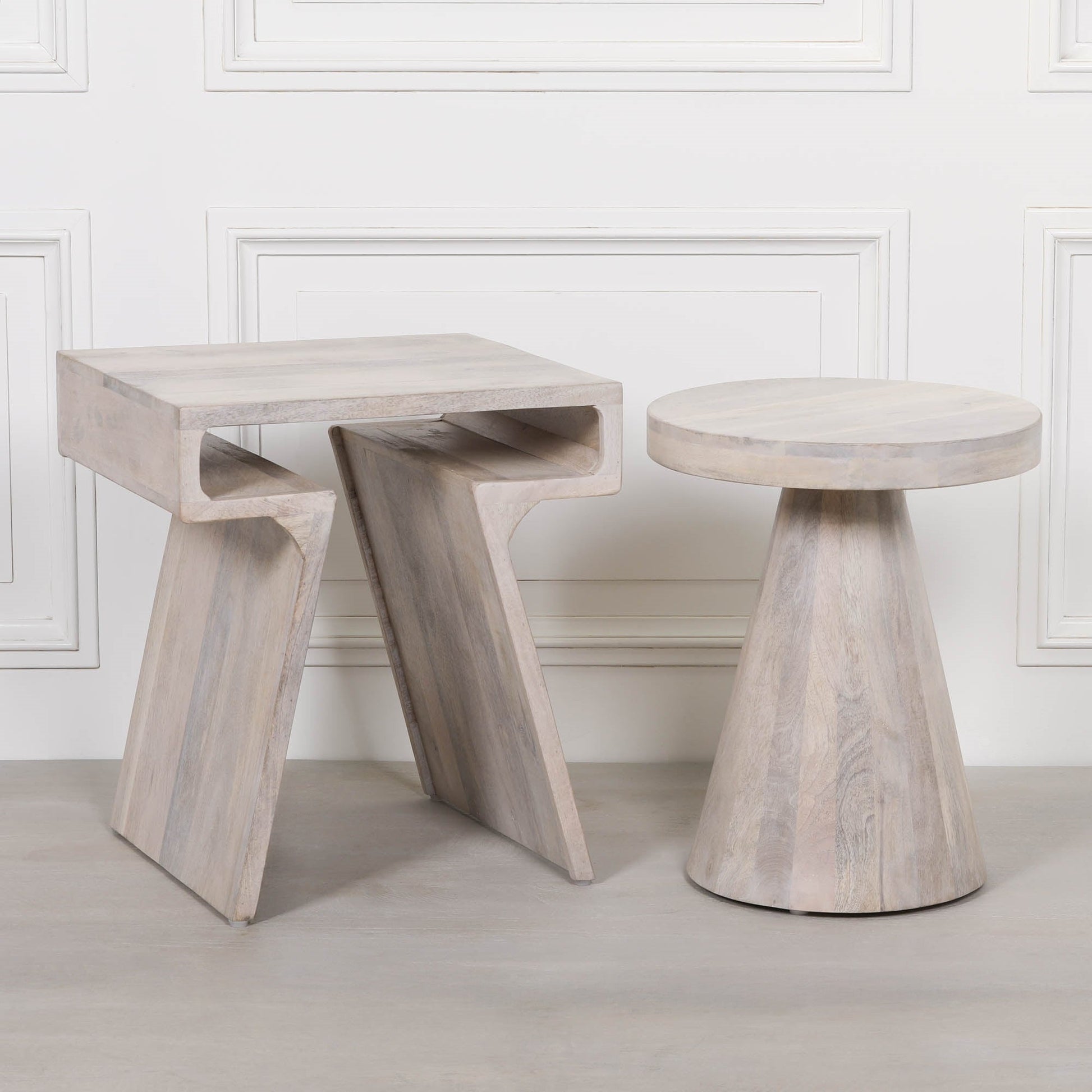 Blanchie Wooden Nesting Side Occasional Table  CasaFenix