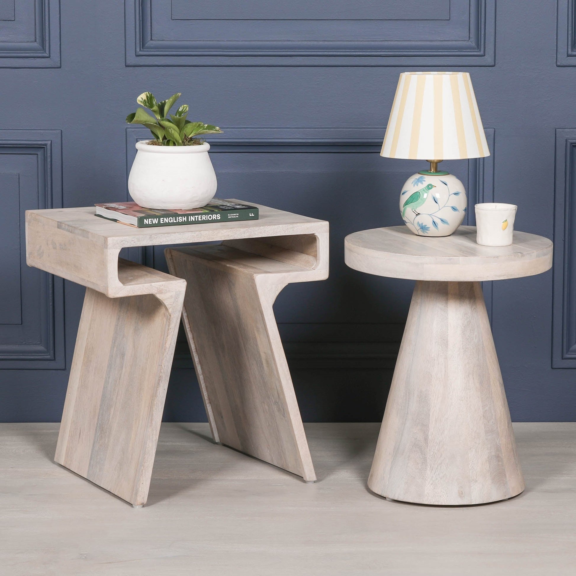 Blanchie Wooden Nesting Side Occasional Table  CasaFenix