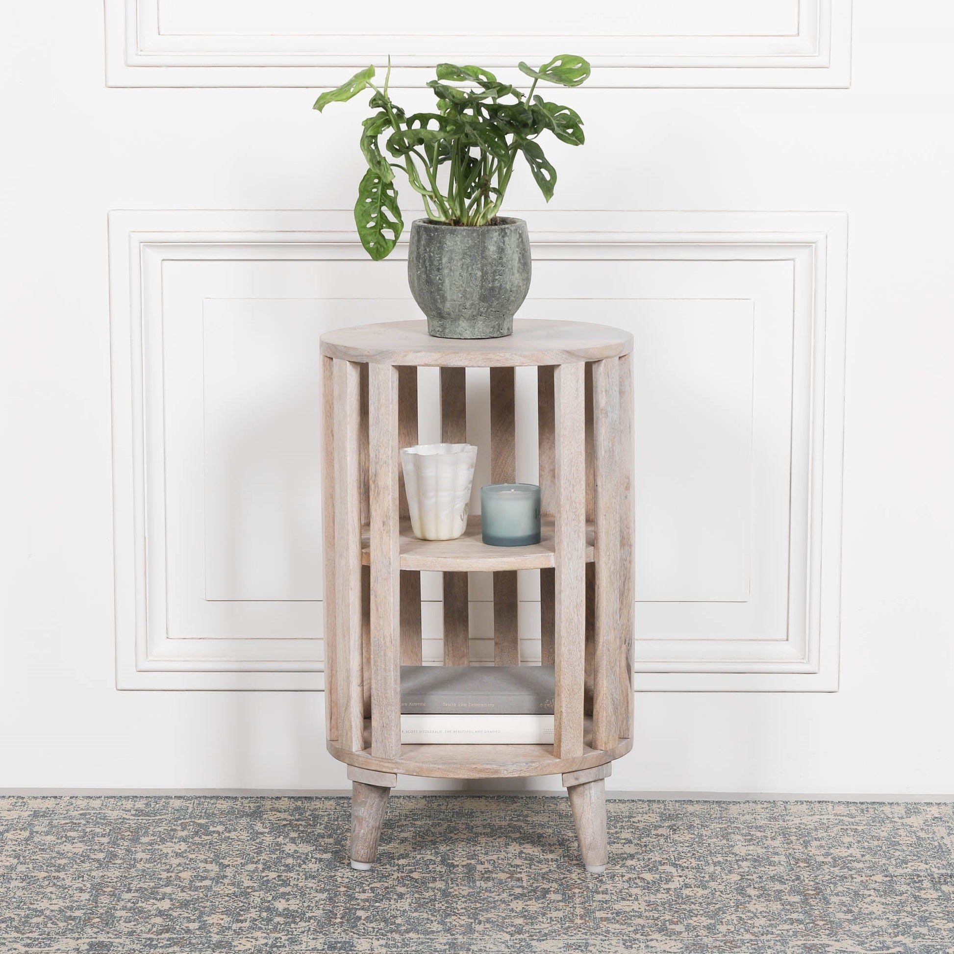 Blanchie Wooden Slated Bedside Table Bedside table / chest CasaFenix