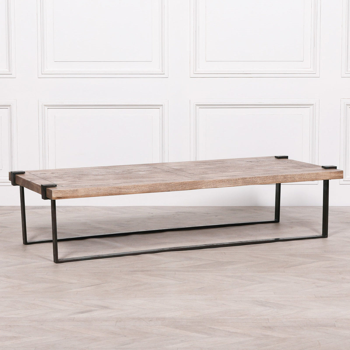 Handcrafted Mango Wood and Wrought Iron Coffee Table 184cm Coffee table CasaFenix