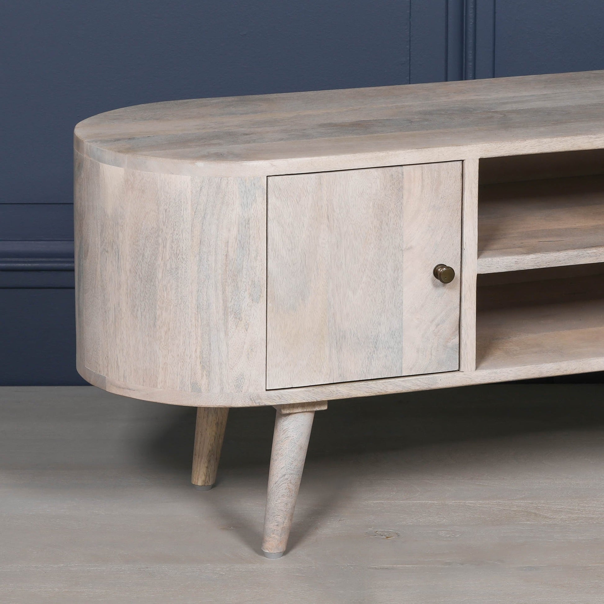 Mango Wood TV Cabinet for up to 50" TVs in Blanchie Finish TV Stand CasaFenix