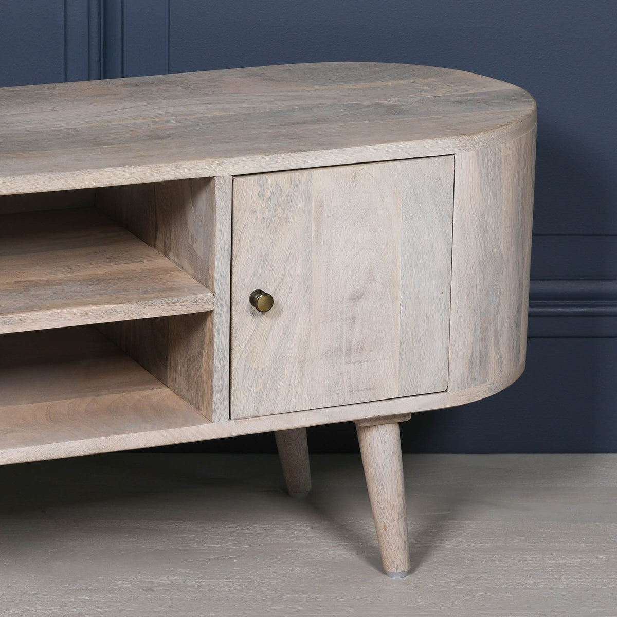 Mango Wood TV Cabinet for up to 50" TVs in Blanchie Finish TV Stand CasaFenix