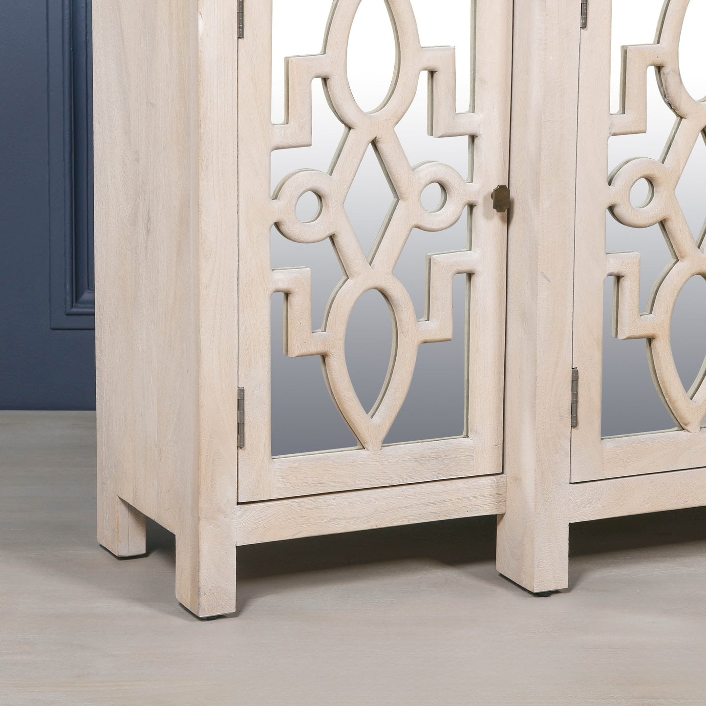 Wooden 4 Door Mirrored Breakfront Sideboard Buffets & Sideboards CasaFenix