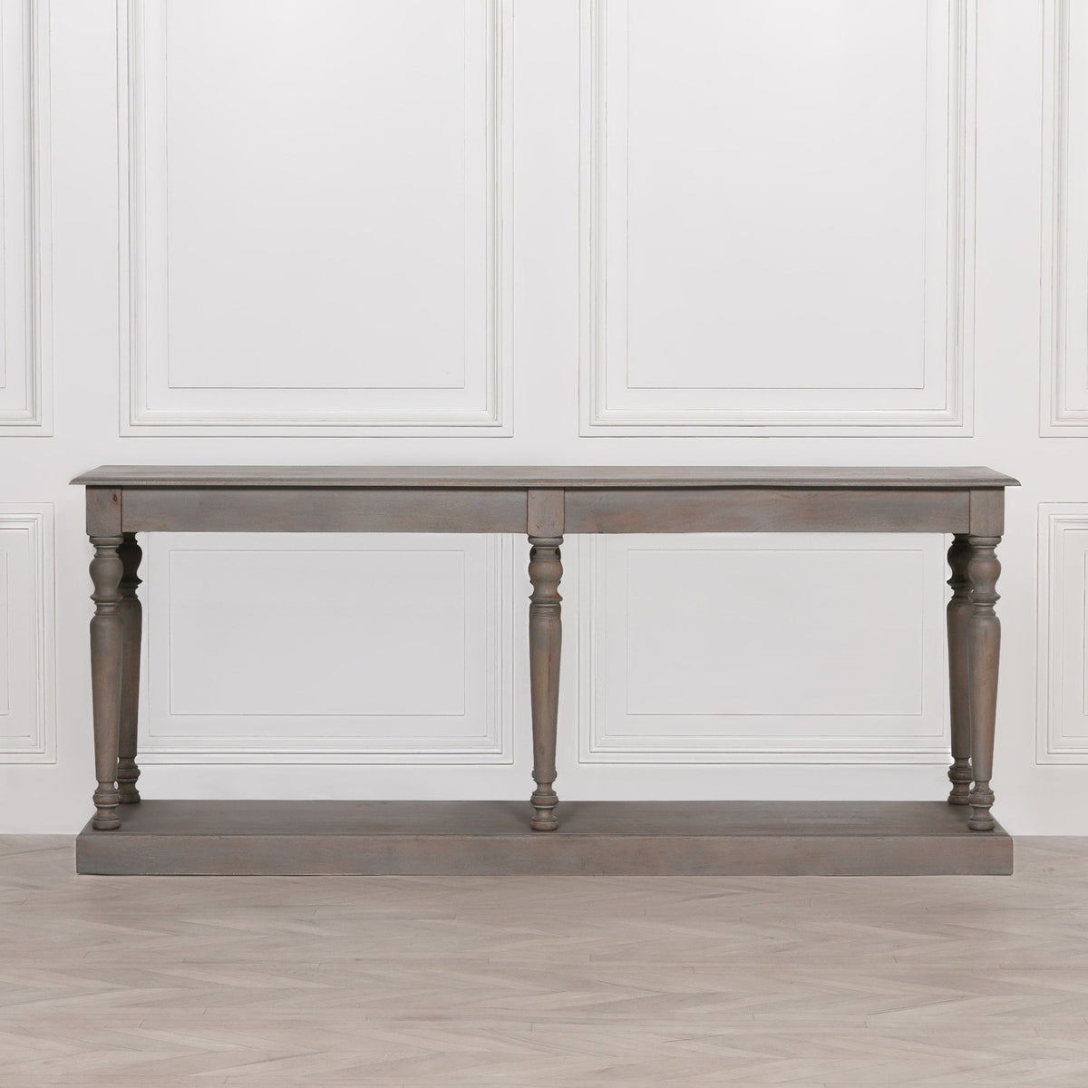 Solid Mango Wood Console Table with Six Turned Column Legs 201cm Console table CasaFenix