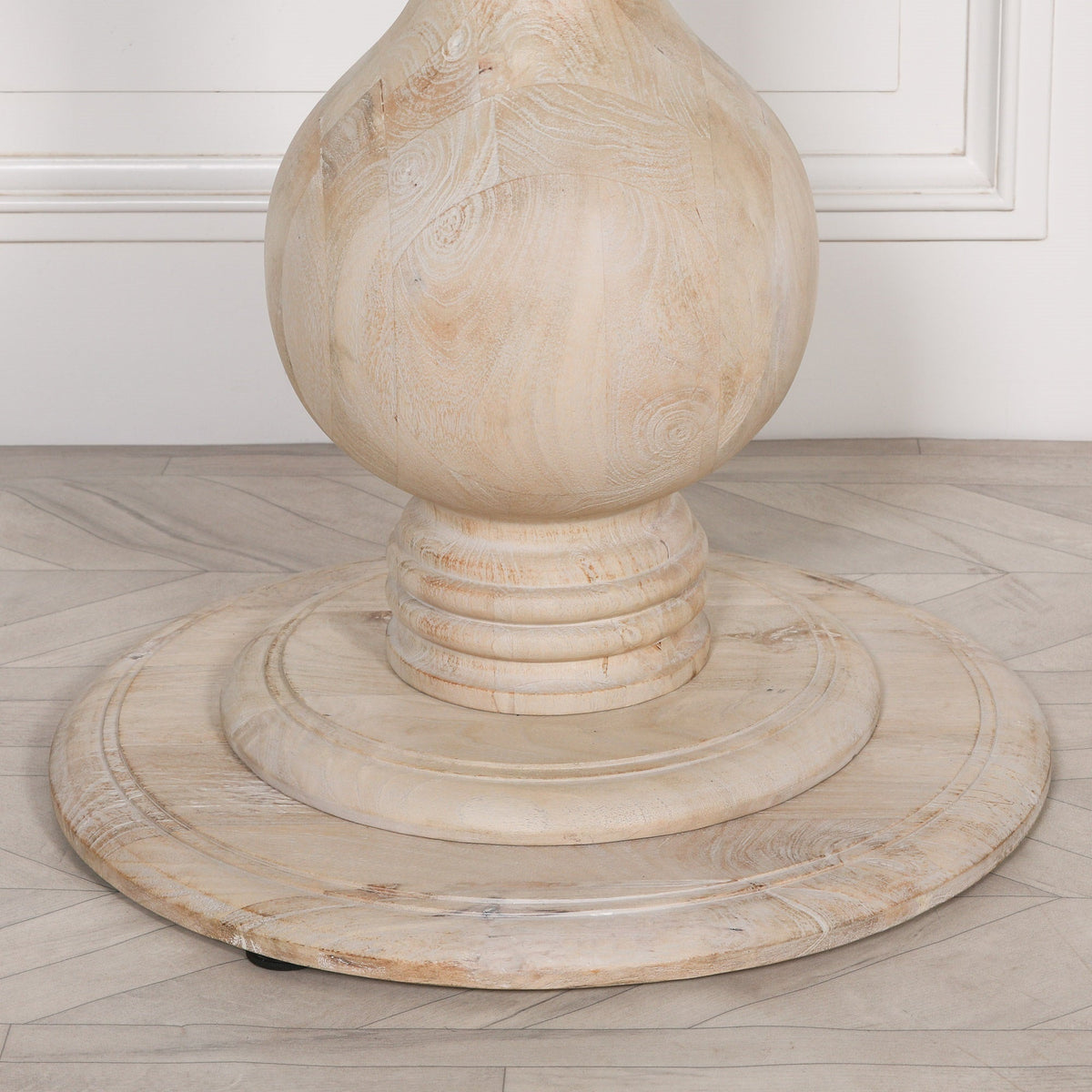 Blanche Bleached Mango Wood Round Dining Table 152cm Dining table CasaFenix