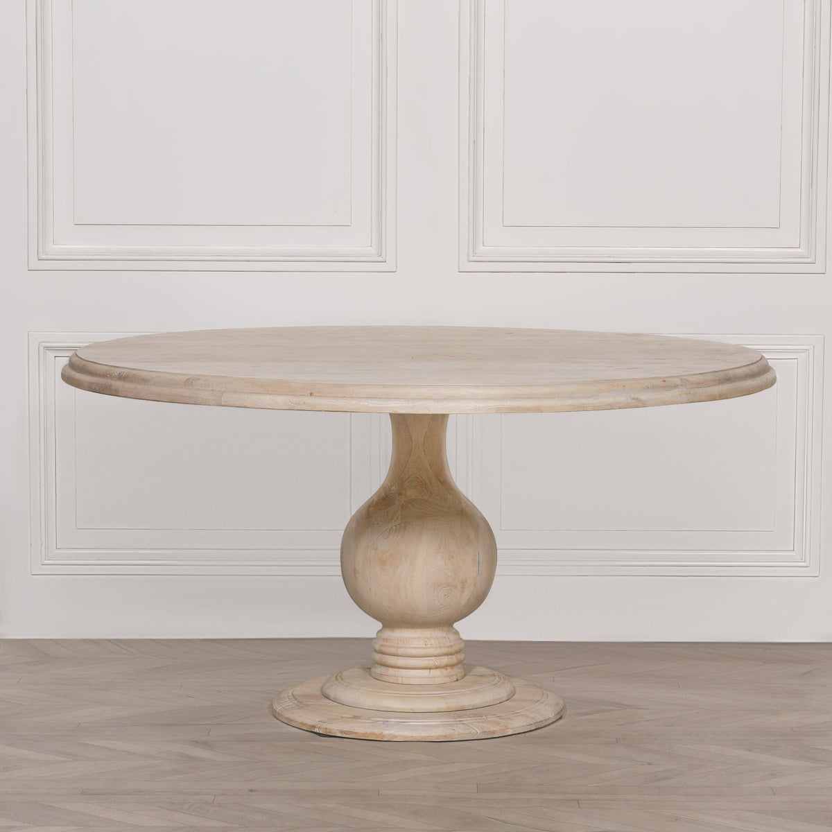 Blanche Bleached Mango Wood Round Dining Table 152cm Dining table CasaFenix