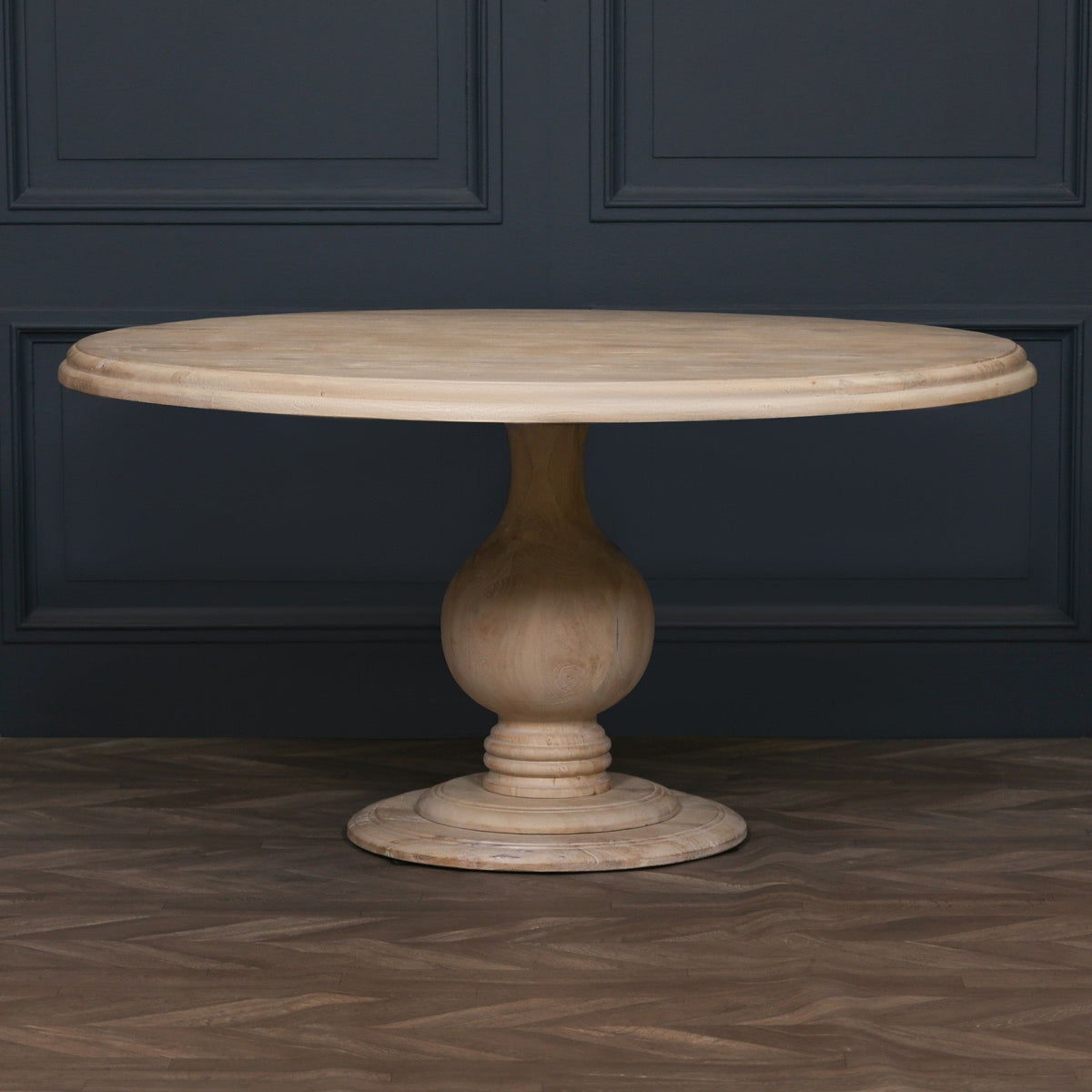 Blanche Bleached Mango Wood Round Dining Table 152cm Dining table CasaFenix