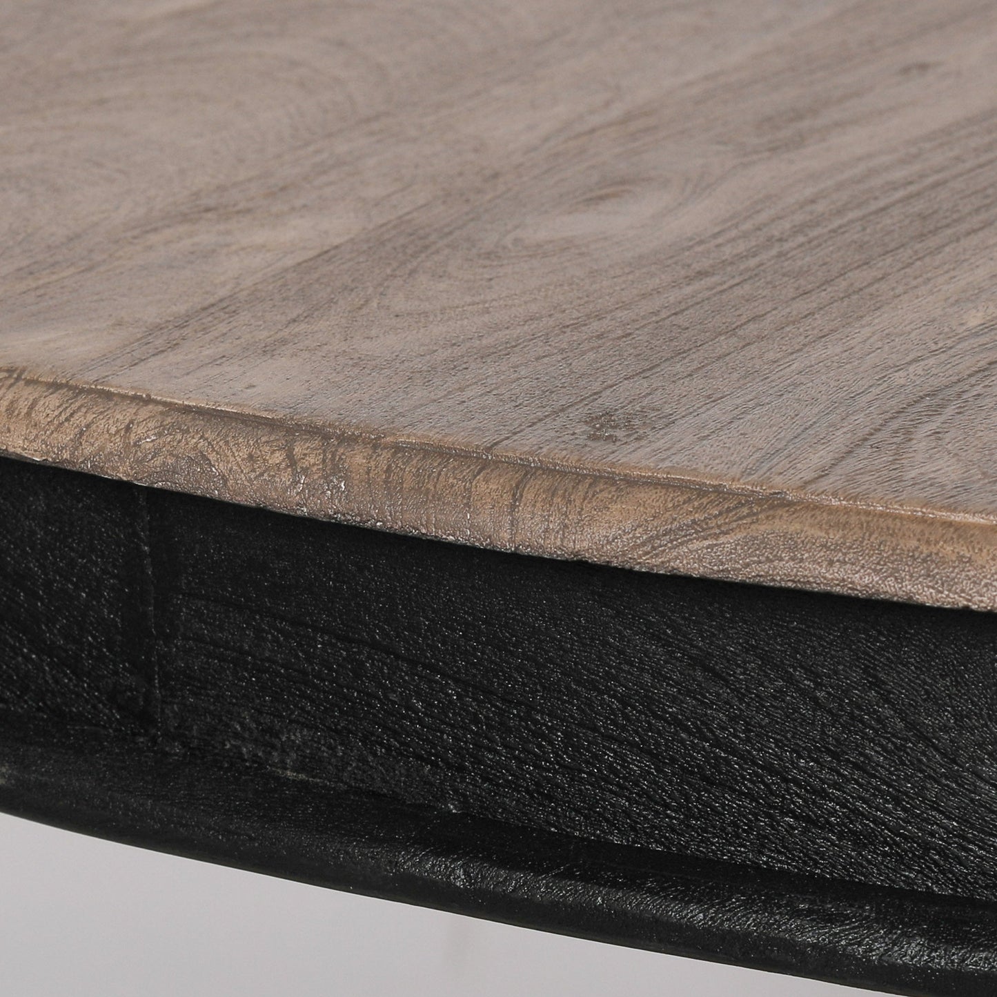 Black Wooden Round Column Dining Table Dining table CasaFenix