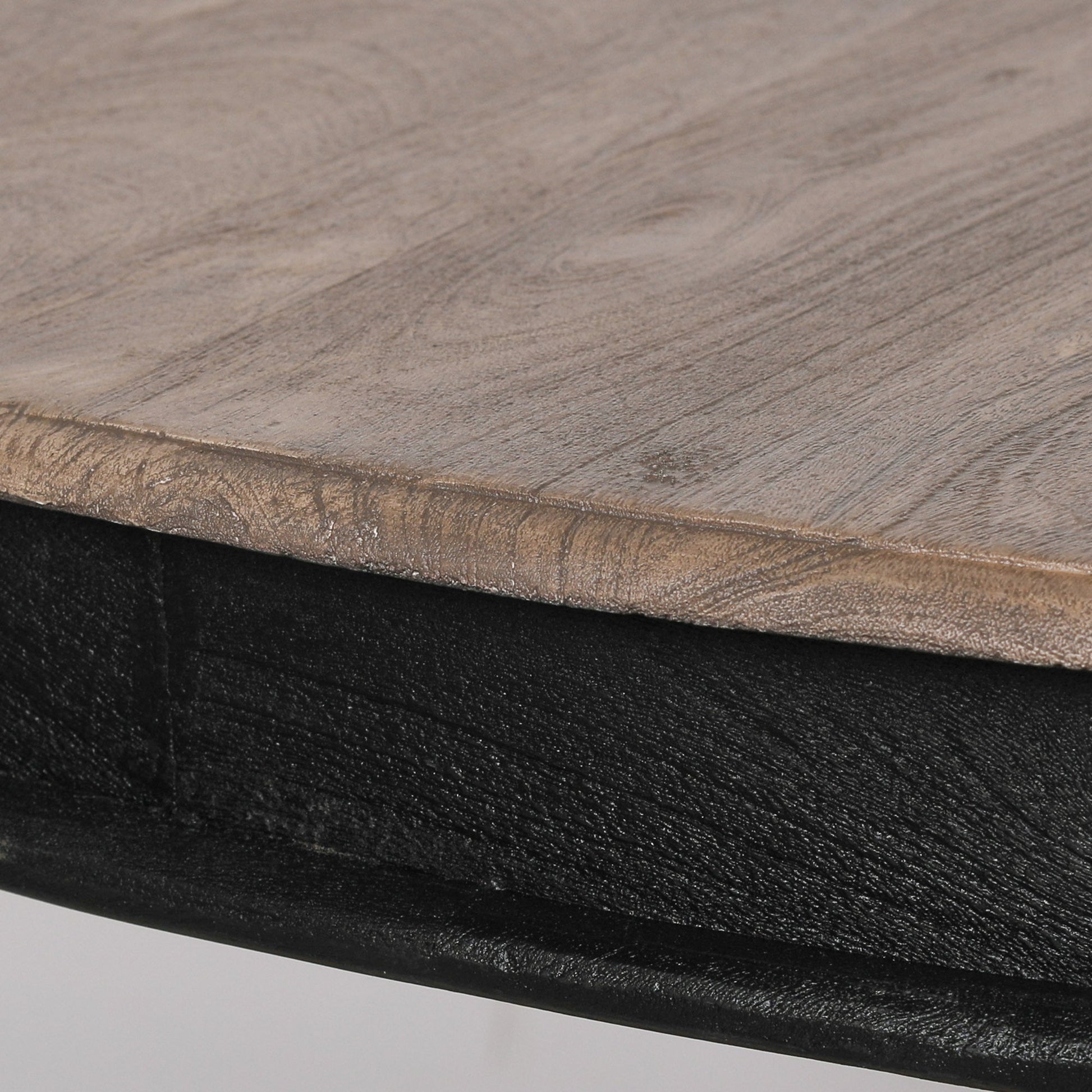 Black Wooden Round Column Dining Table Dining table CasaFenix