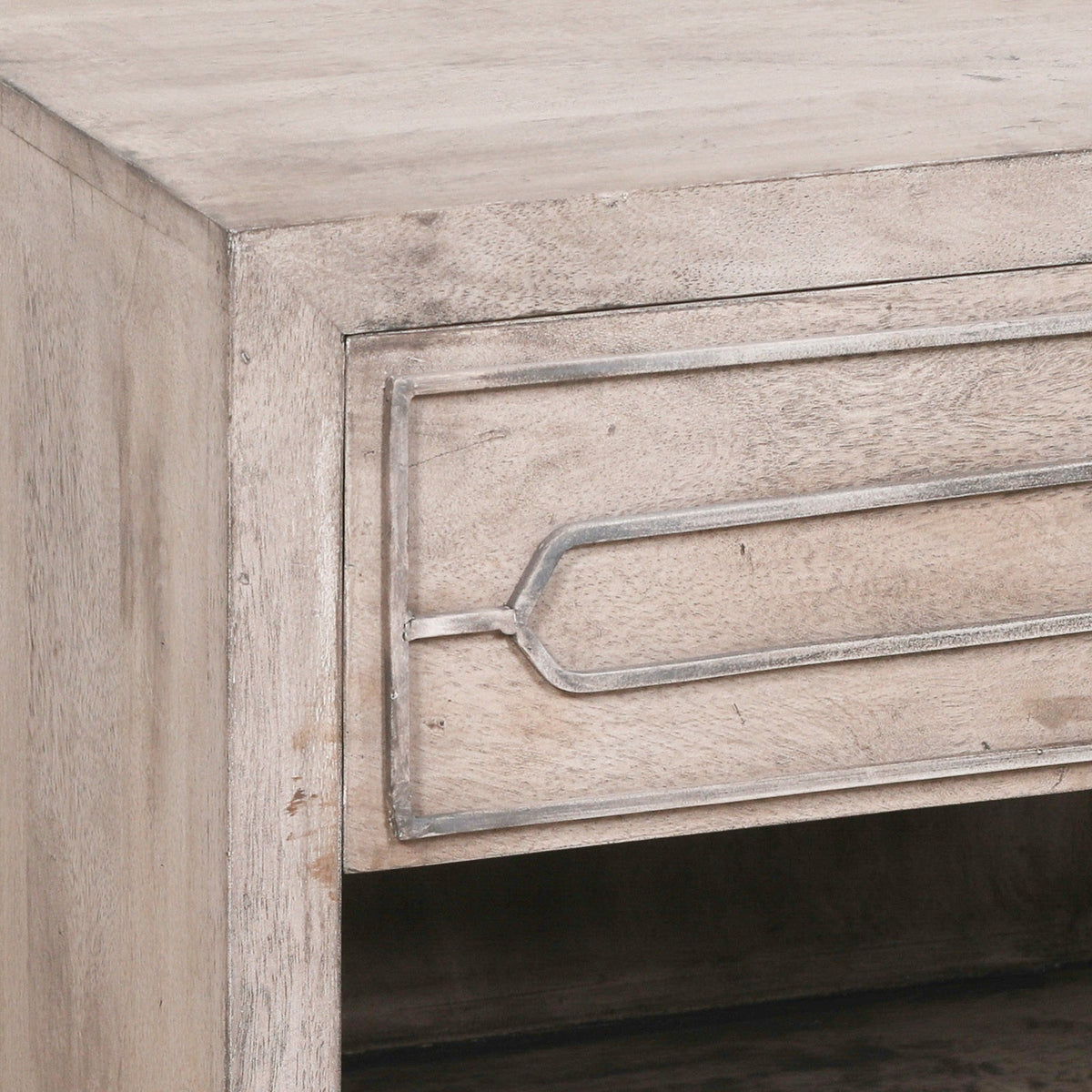 Solid Mango Wood Bedside Table with Drawer and Open Shelf Bedside table / chest CasaFenix