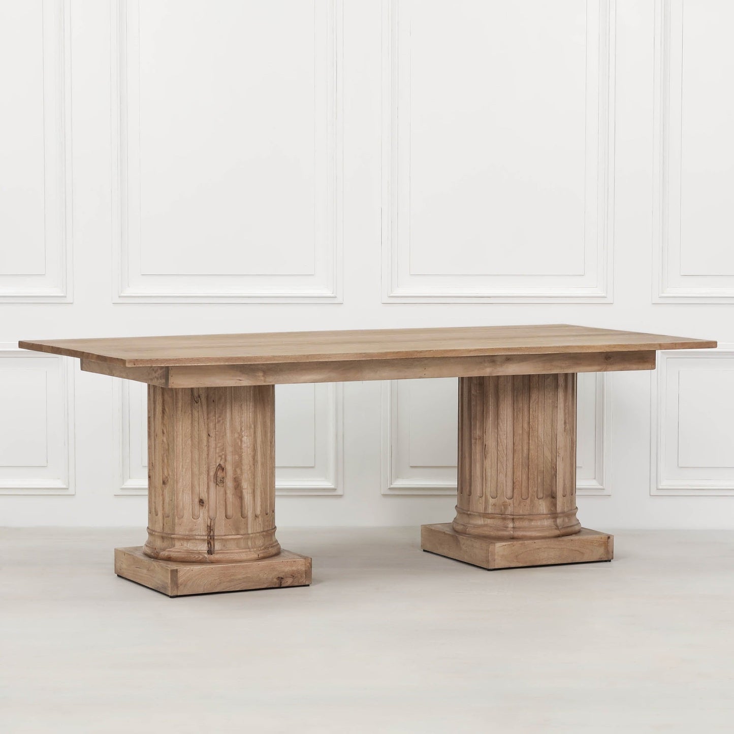 Wooden Column Rectangular Dining Table 220cm Dining table CasaFenix