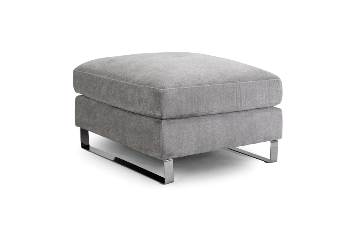 Kingston Chrome Legs Fabric Sofa in Beige or Grey. Available in 1, 2, 3 Seat and a Footstool Sofa CasaFenix