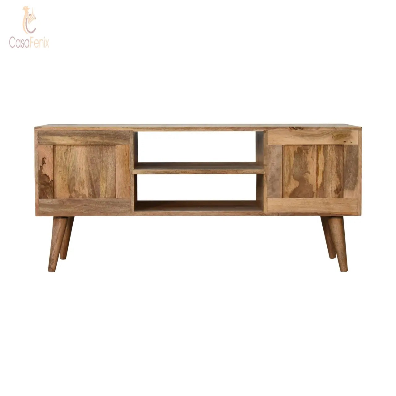 Kita Media Unit 2 Drawer 1 Door TV Cabinet Mango Wood Stand - CasaFenix