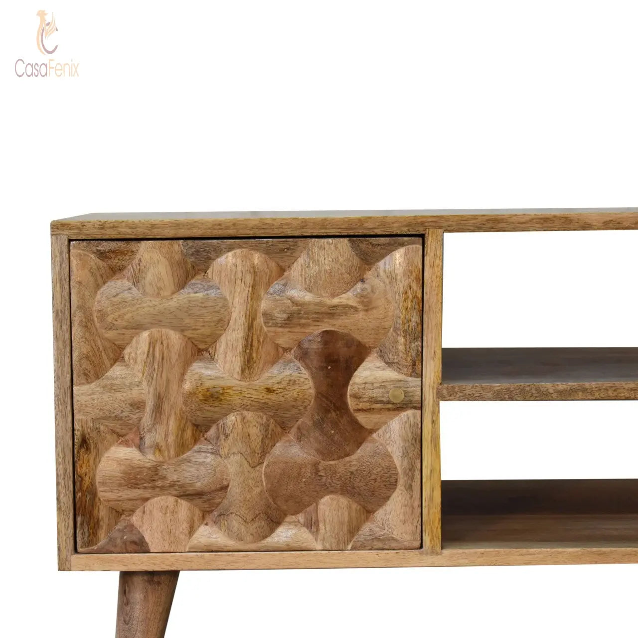Kita Media Unit 2 Drawer 1 Door TV Cabinet Mango Wood Stand - CasaFenix