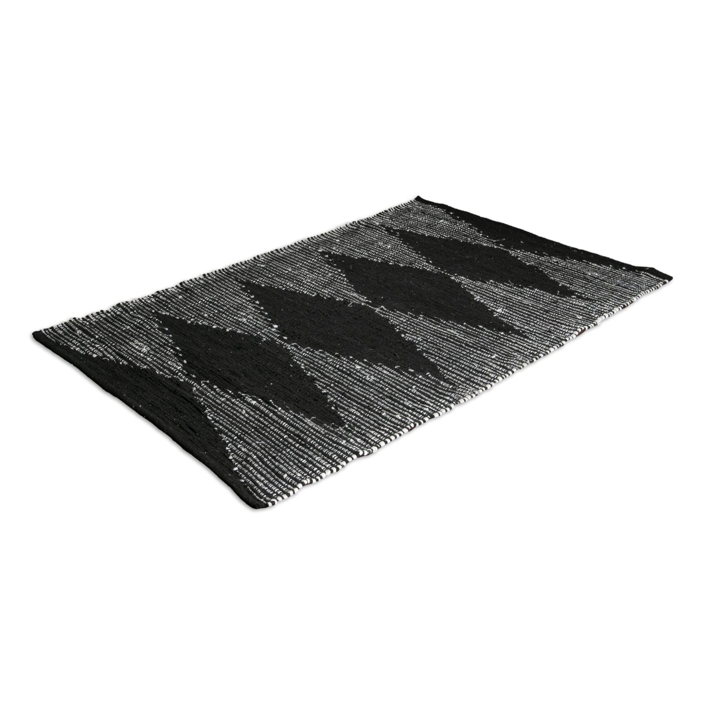 Lea Diamond Leather & Cotton Rug 200 x 300cm Rugs CasaFenix