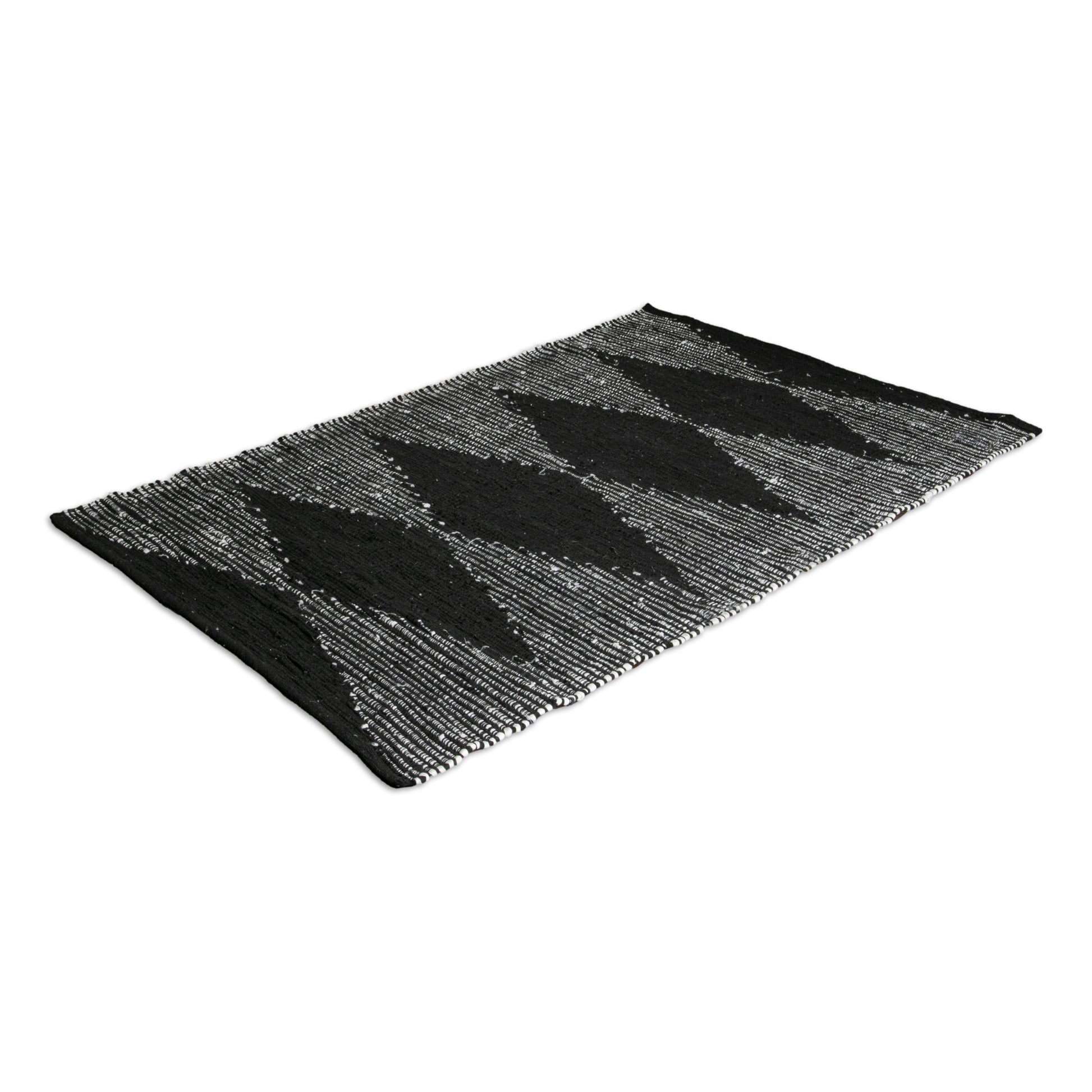 Lea Diamond Leather & Cotton Rug 200 x 300cm Rugs CasaFenix