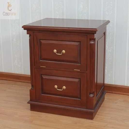 Solid Mahogany PC / Laptop Printer & File Chest with Brass Handles Column Georgian Collection - CasaFenix