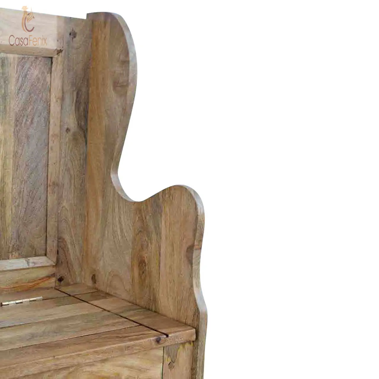 Large Monks Storage Bench Country Style 100% Solid Mango Wood - CasaFenix
