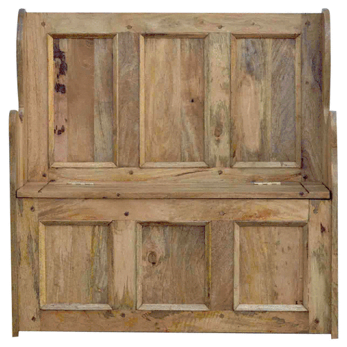 Large Monks Storage Bench Country Style 100% Solid Mango Wood Benches CasaFenix