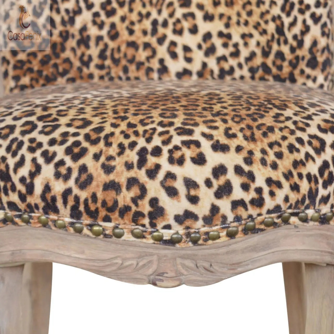 Leopard Print Studded Chair Chair CasaFenix