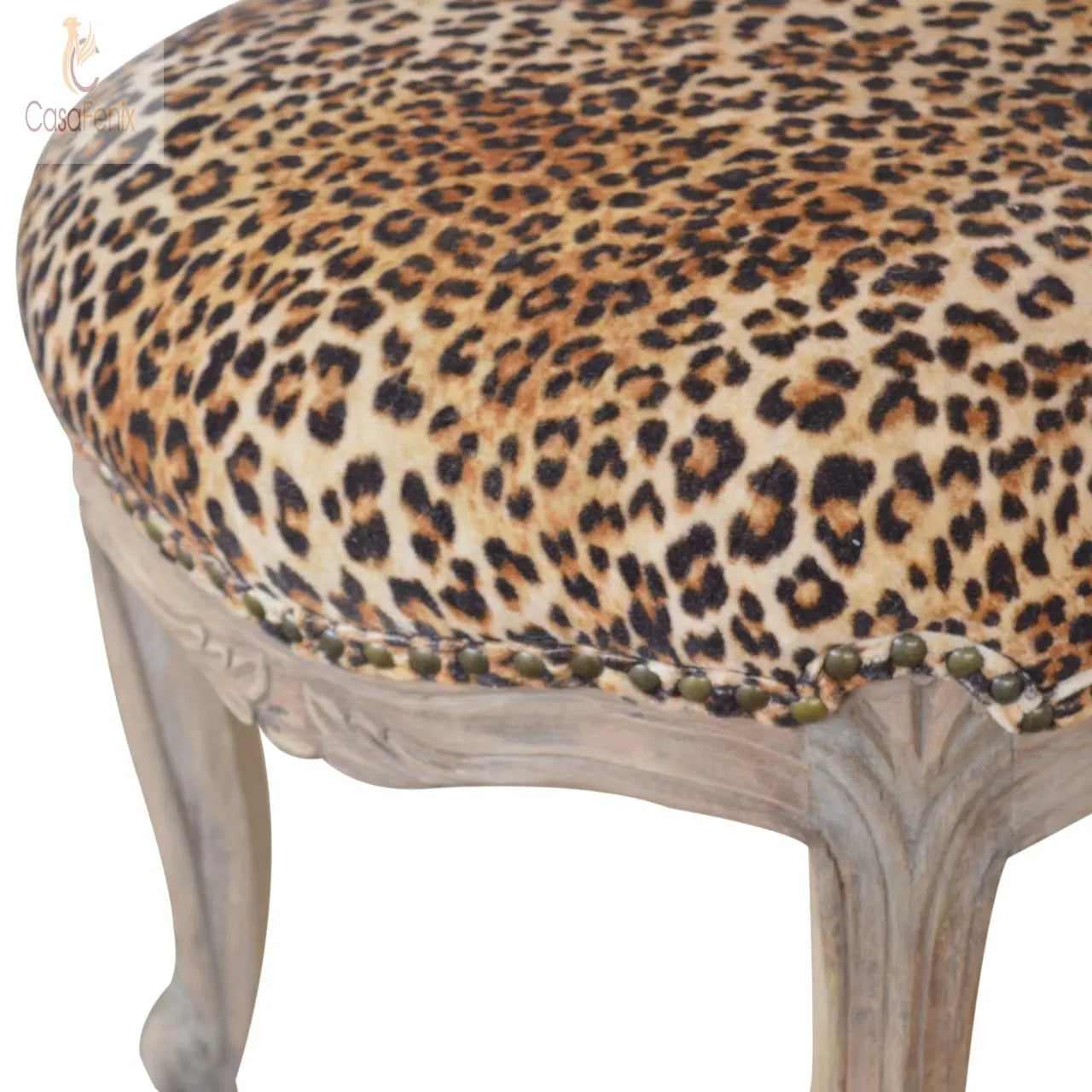 Leopard Print Studded Chair Chair CasaFenix
