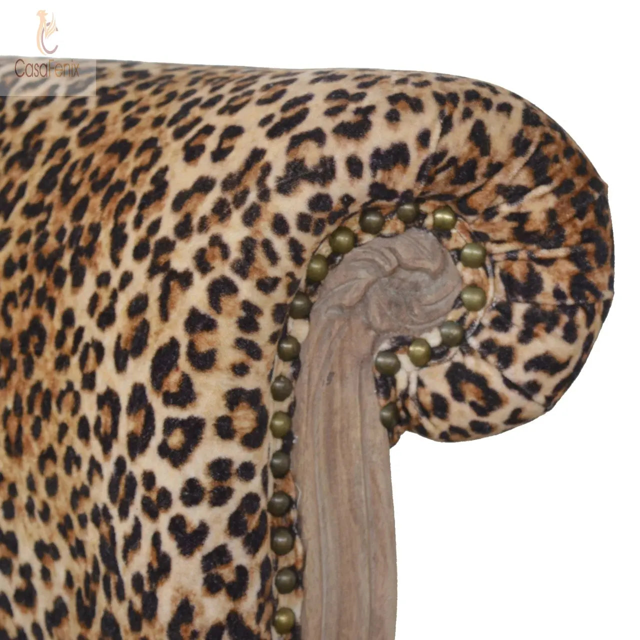 Leopard Print Studded Chair Chair CasaFenix