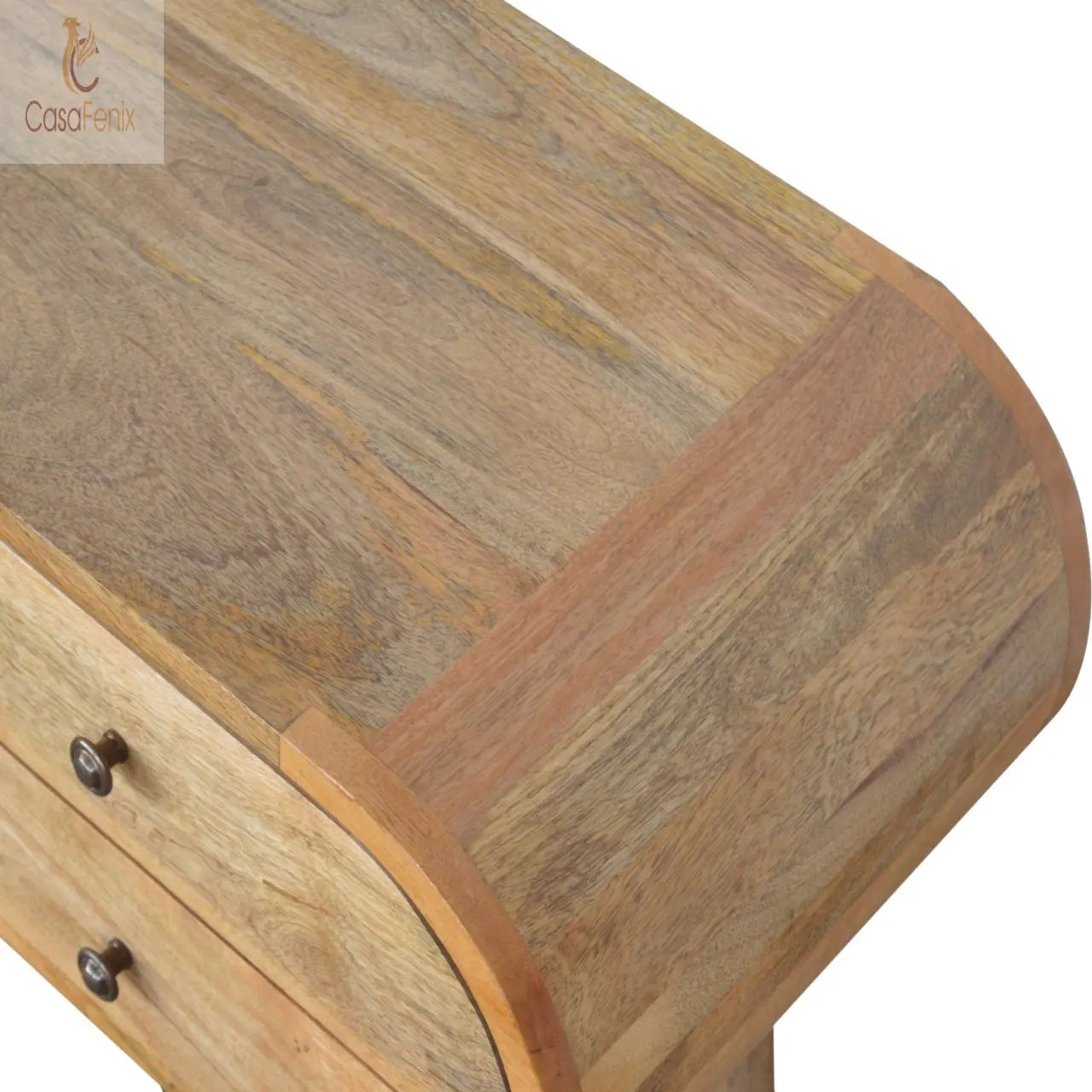 London Media Unit 2 Drawer TV Stand Oak-Ish Finish over Mango Wood Entertainment Centers & TV Stands CasaFenix