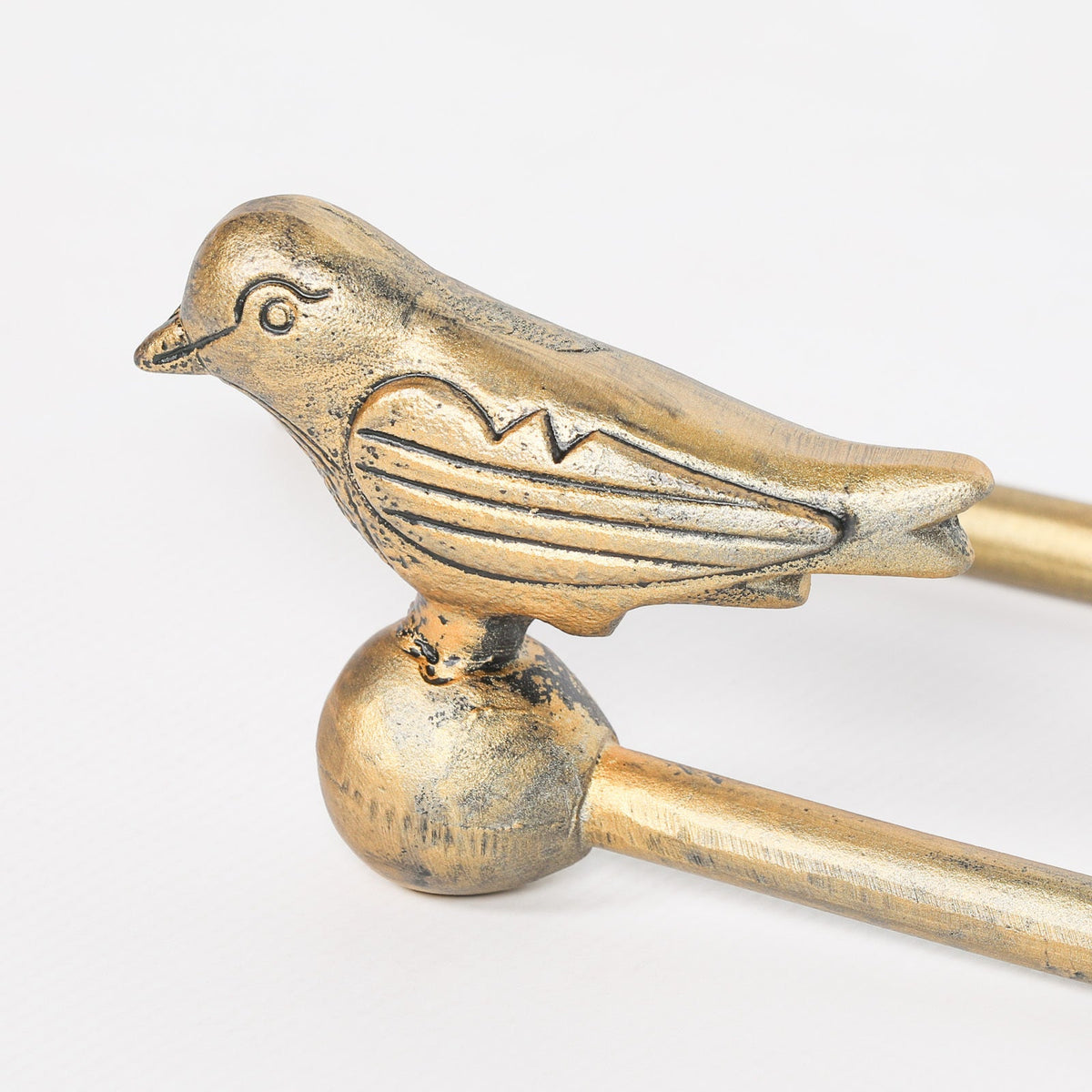 Gold Cast Iron Decorative Bird Curtain Holder Set Curtain Holder CasaFenix