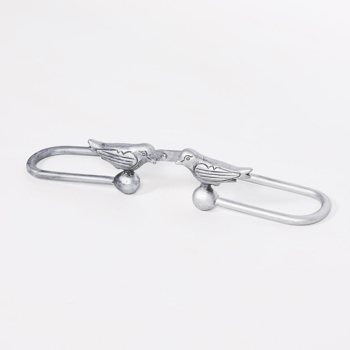 Silver Cast Iron Decorative Bird Curtain Holdbacks, Pair Curtain Holder CasaFenix