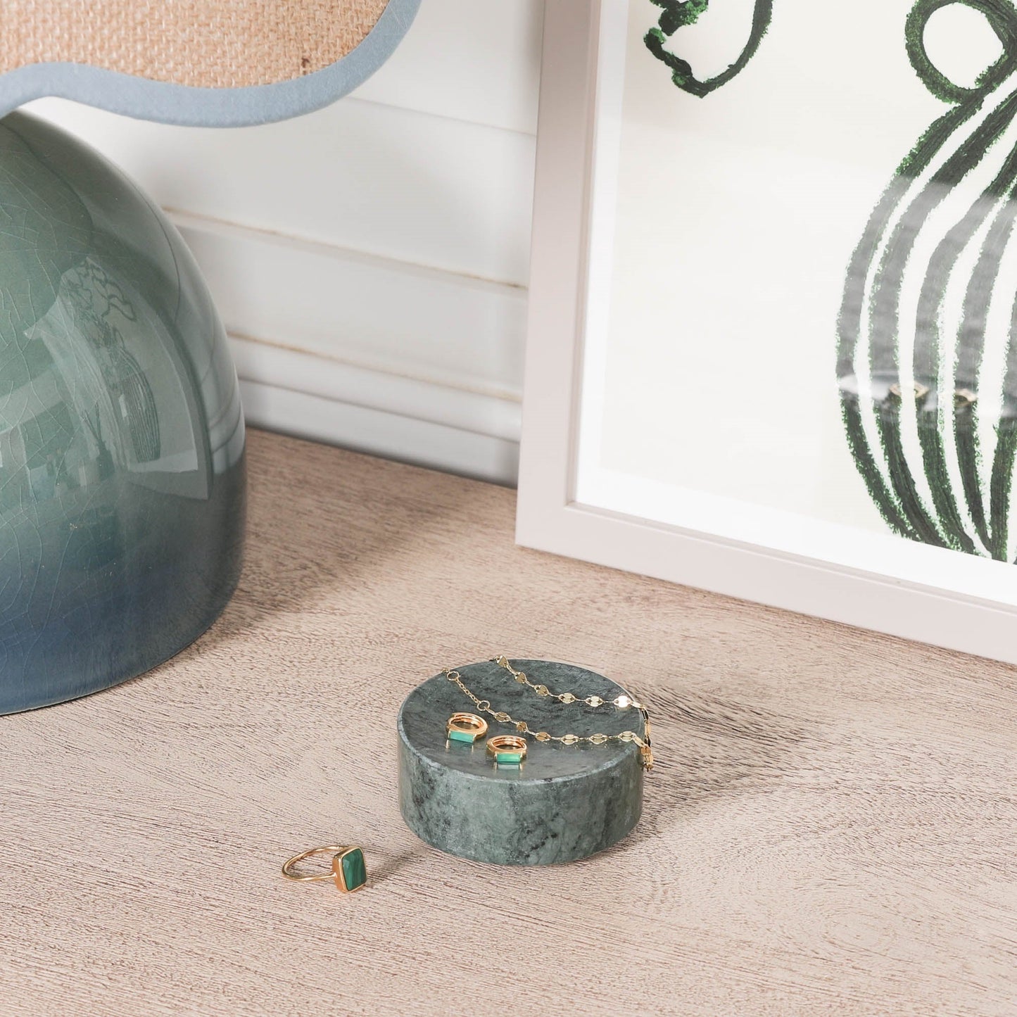 Natural Green Marble Jewellery Holder  CasaFenix