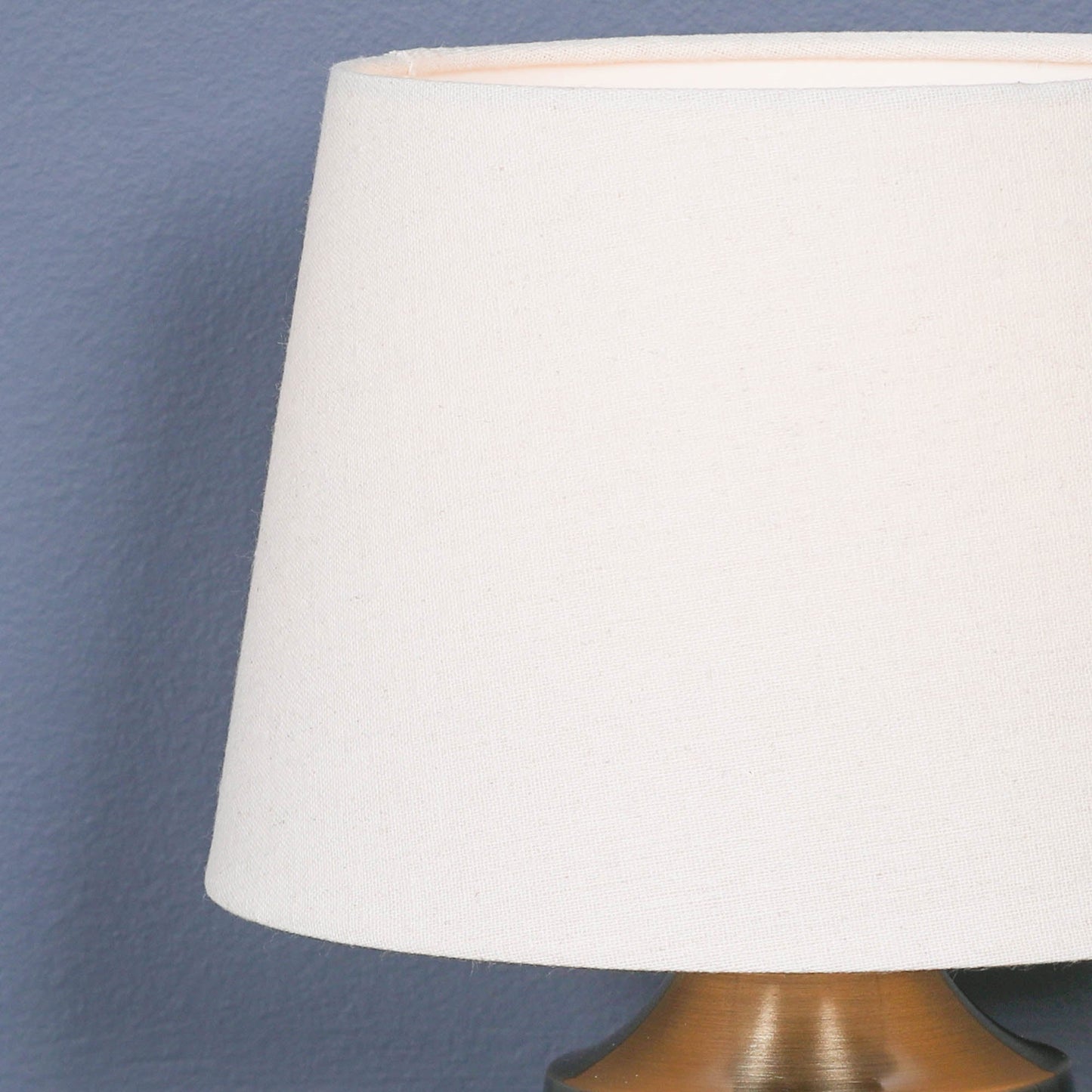 Satin Brass Bedside Table Lamp with Fabric Shade & Braided Cord Lamp CasaFenix