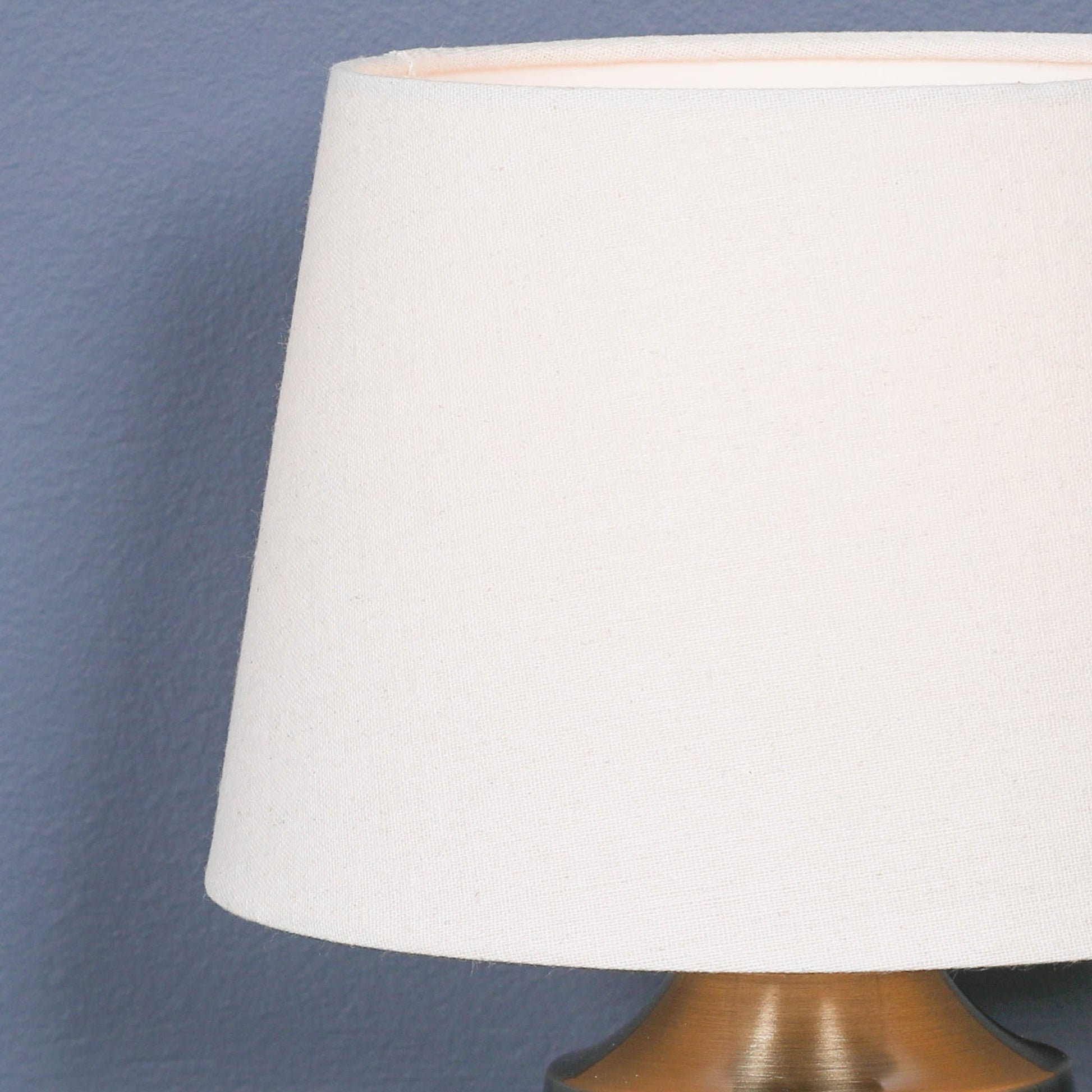 Satin Brass Bedside Table Lamp with Fabric Shade & Braided Cord Lamp CasaFenix