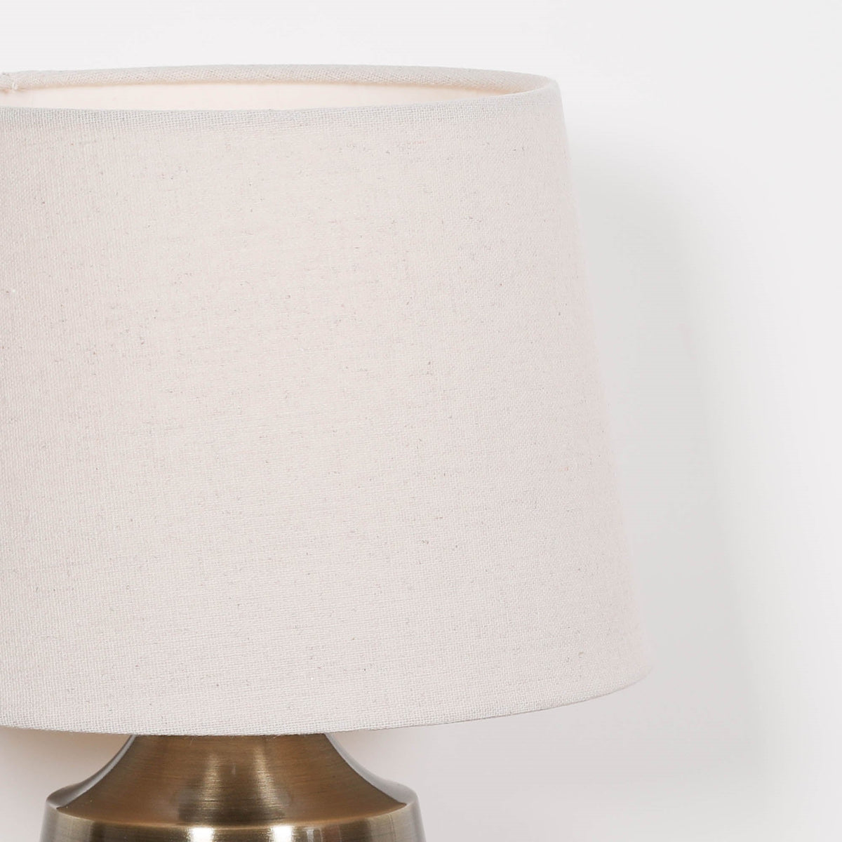 Satin Brass Bedside Table Lamp with Fabric Shade & Braided Cord Lamp CasaFenix