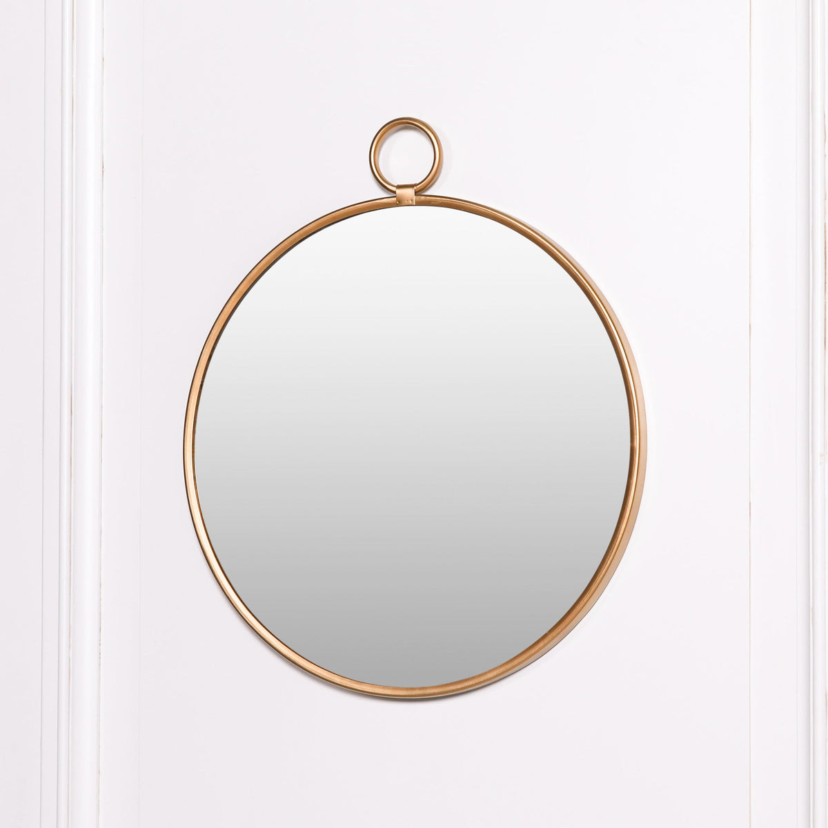 Gold Round Hook-Frame Wall Mirror 50cm Mirror CasaFenix