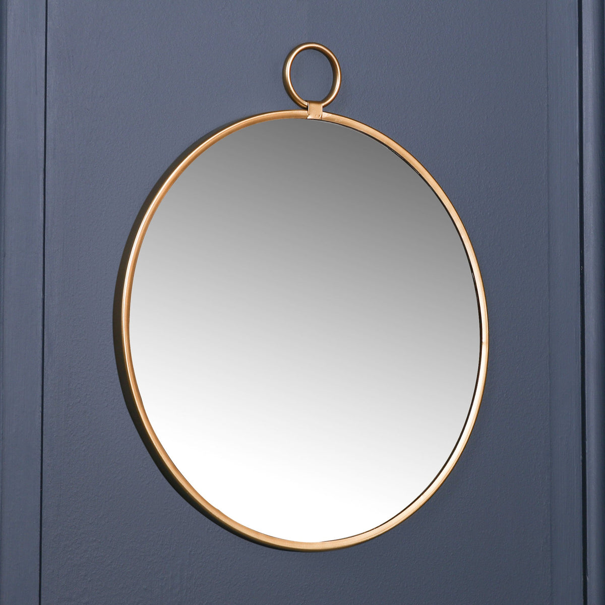 Gold Round Hook-Frame Wall Mirror 50cm Mirror CasaFenix