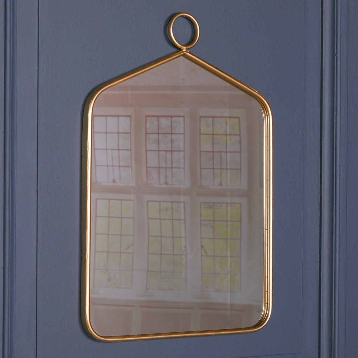 Gold Rectangular Hook-Frame Wall Mirror H69 x W48cm Mirror CasaFenix