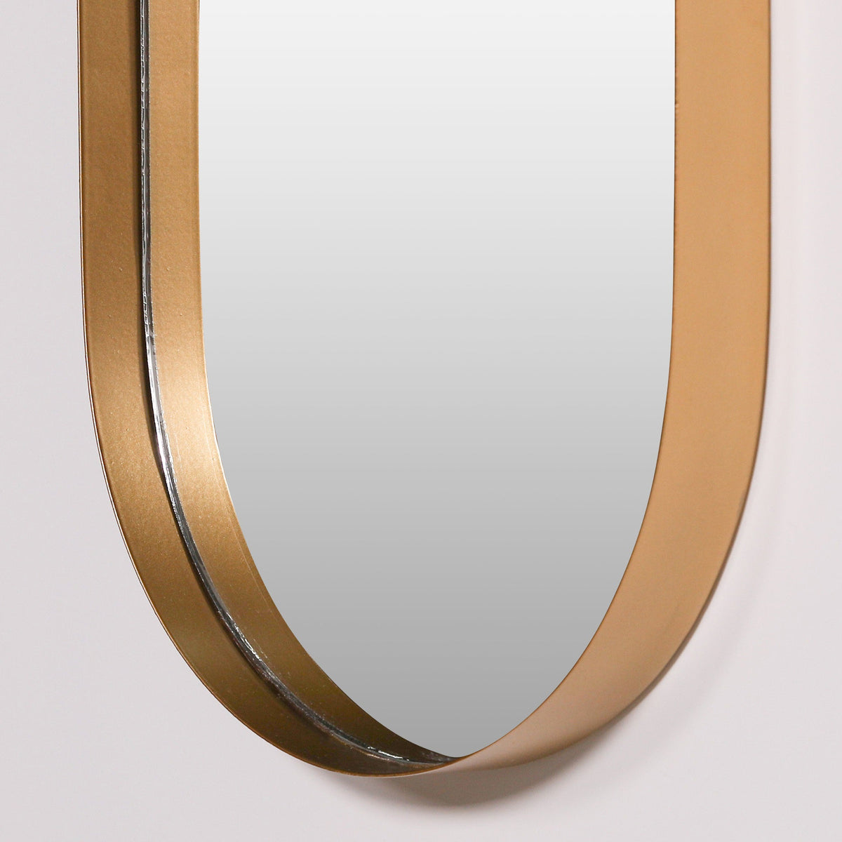 Gold Slim Oval Metal Frame Wall Mirror 75cm Mirror CasaFenix