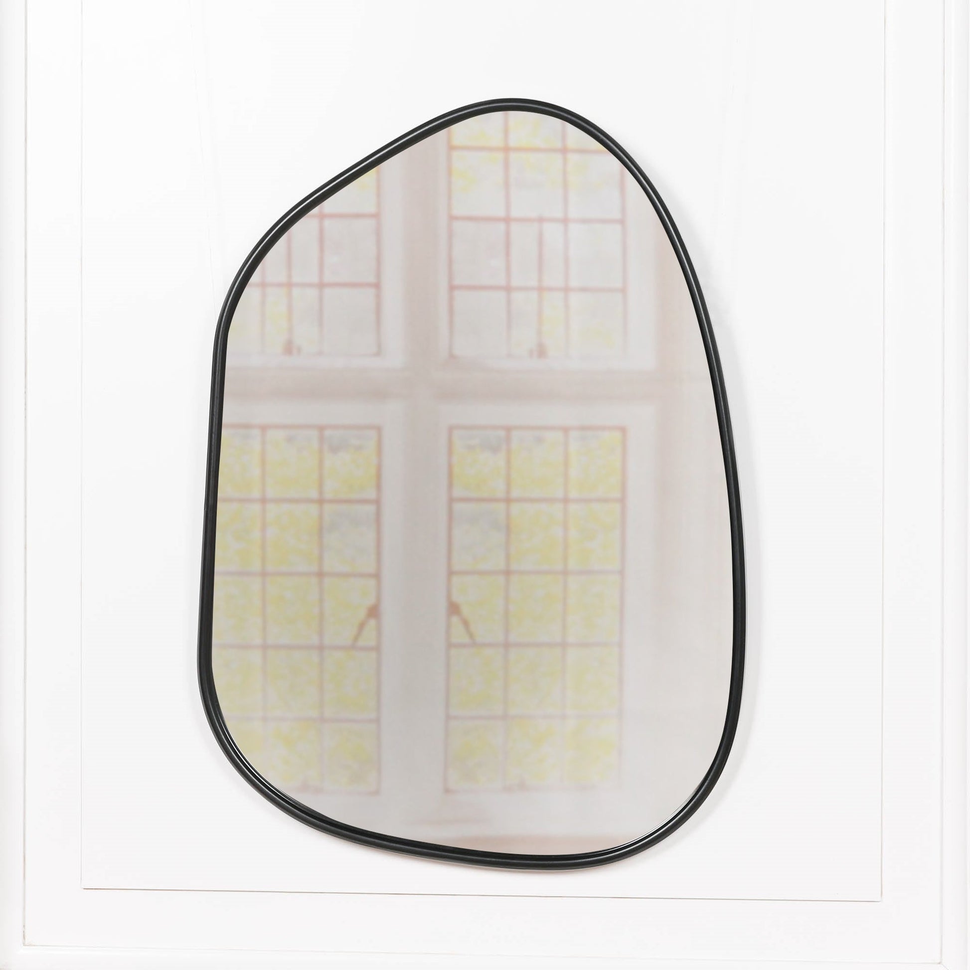 Black Framed Asymmetrical Wall Mirror Mirror CasaFenix