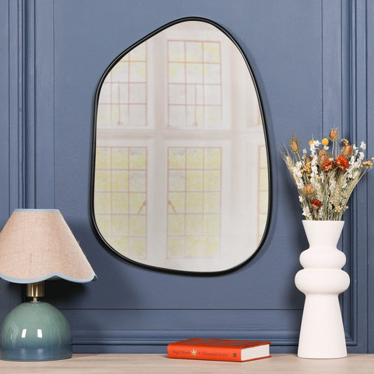 Black Framed Asymmetrical Wall Mirror Mirror CasaFenix