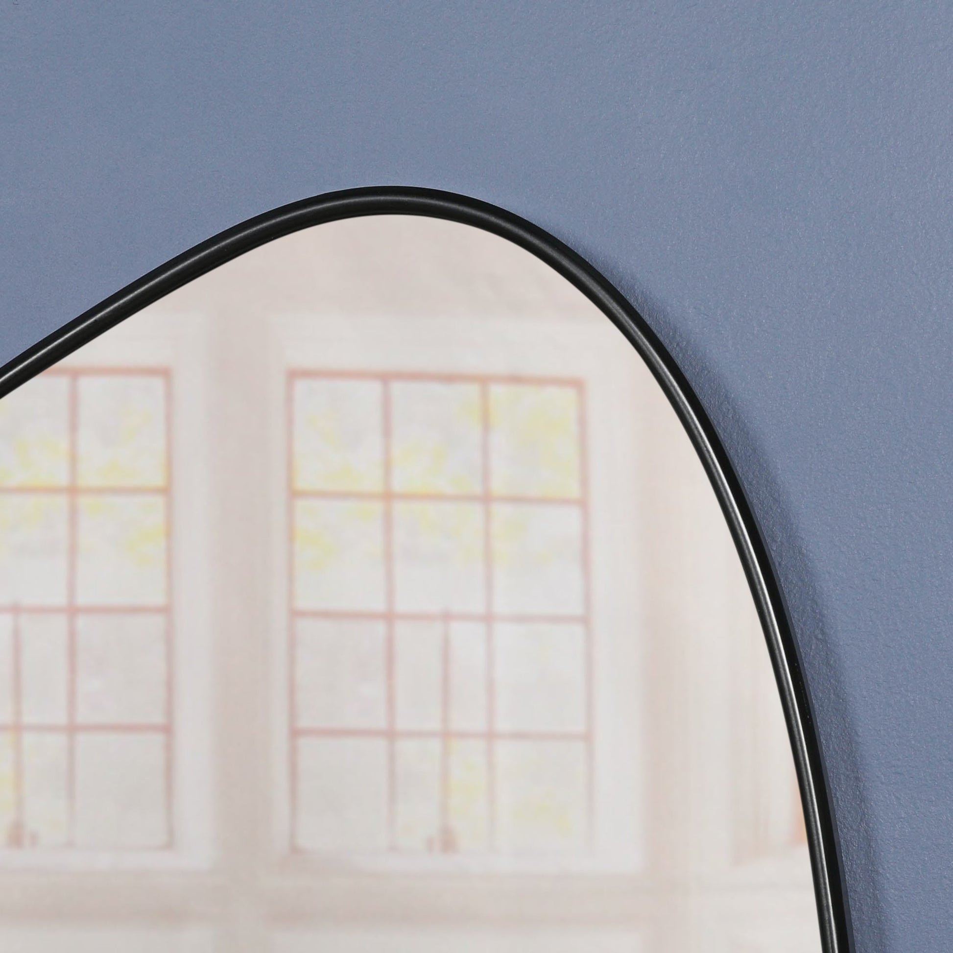 Black Framed Asymmetrical Wall Mirror Mirror CasaFenix
