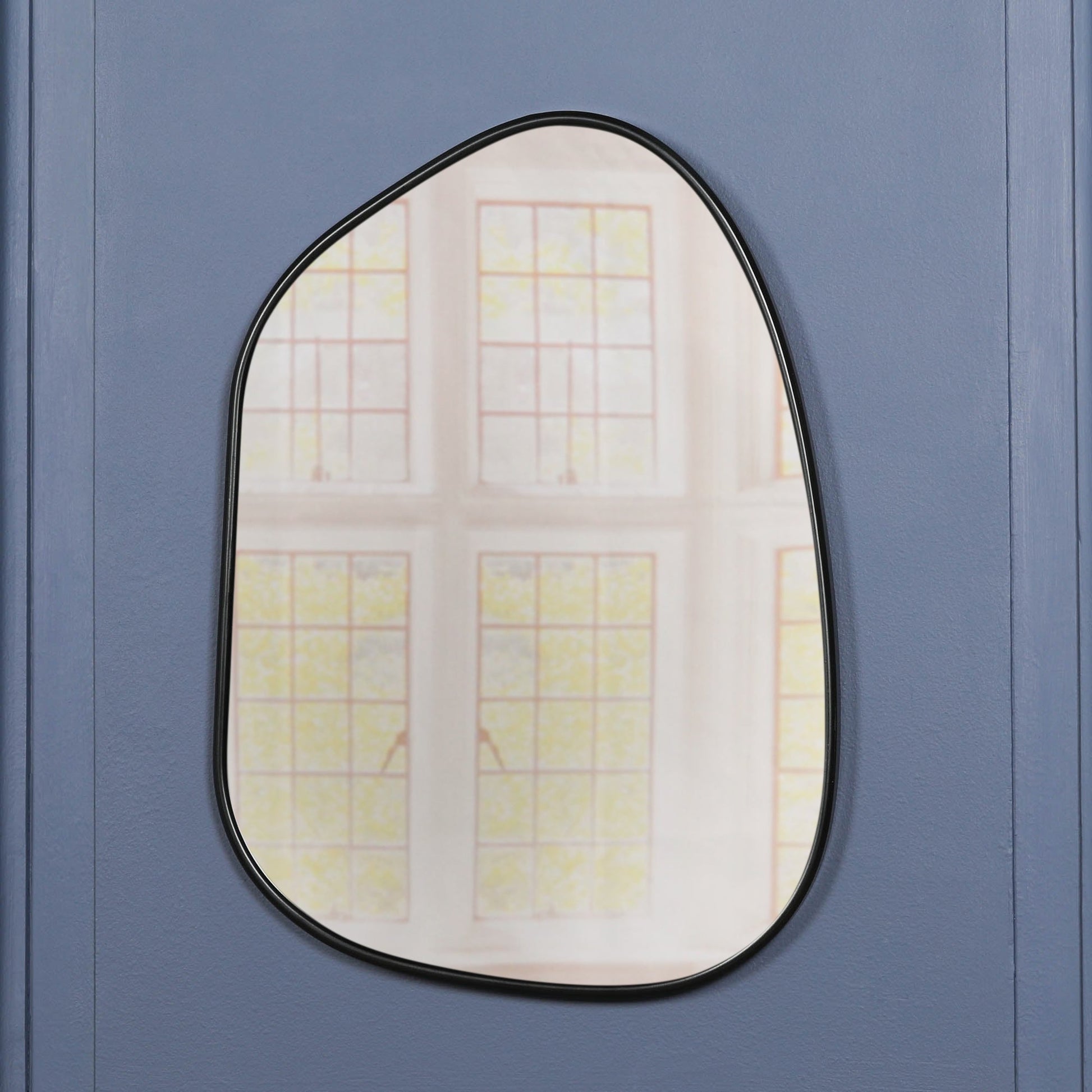 Black Framed Asymmetrical Wall Mirror Mirror CasaFenix