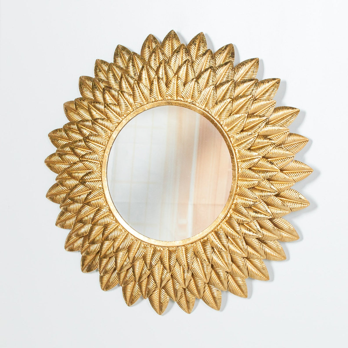 Round 48cm Sunflower Metal Wall Mirror Mirror CasaFenix