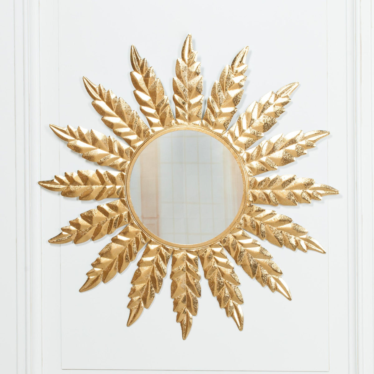 Round 76cm Flower Metal Wall Mirror Mirror CasaFenix